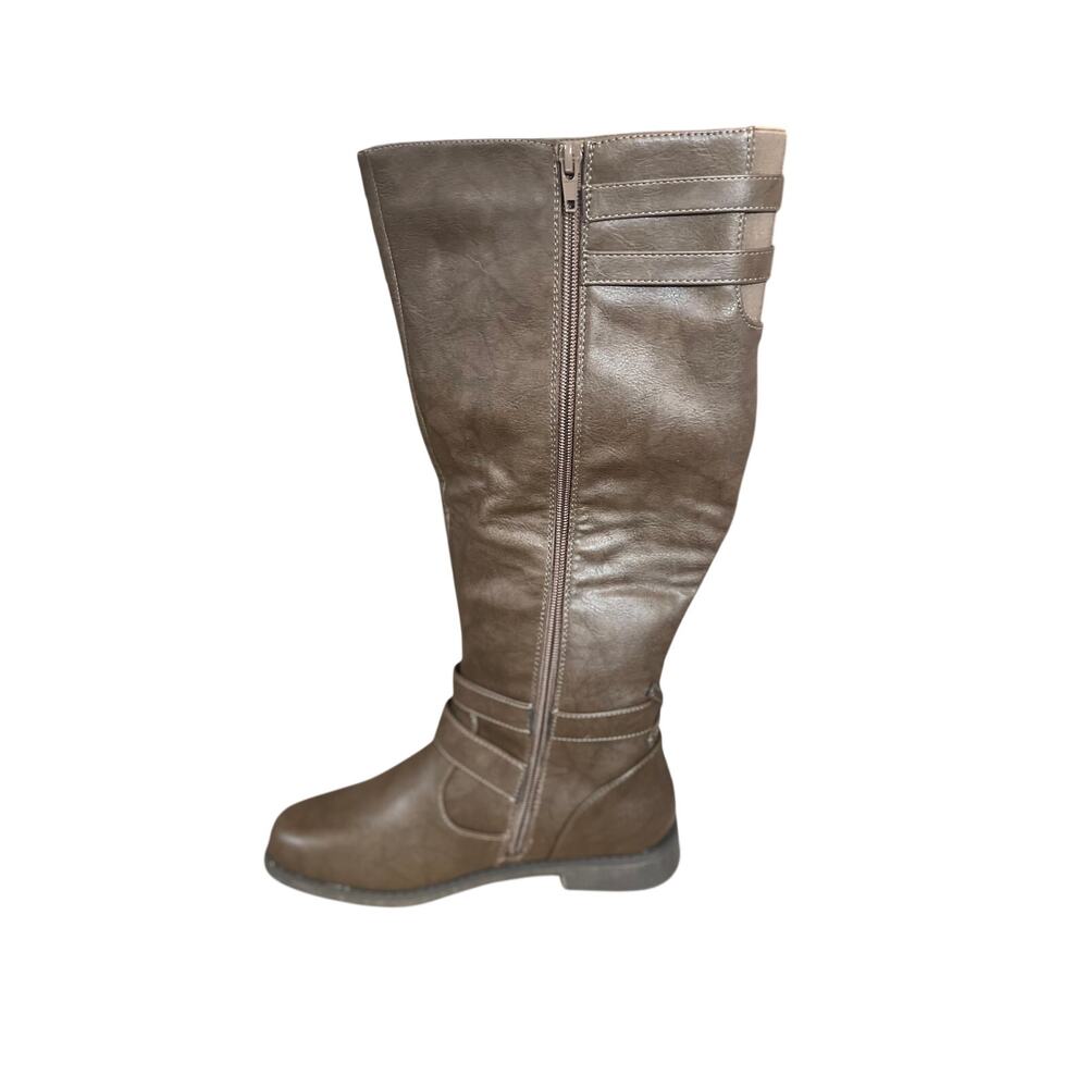 Womens Equestrian Faux Leather Tall Riding Boots 8.5 JustFab Hally Vegan Chic